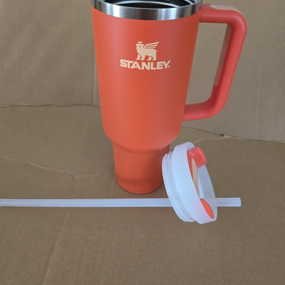 40oz Stanley Vibrant Coral Travel Mug with Handle - Picture 2 of 3